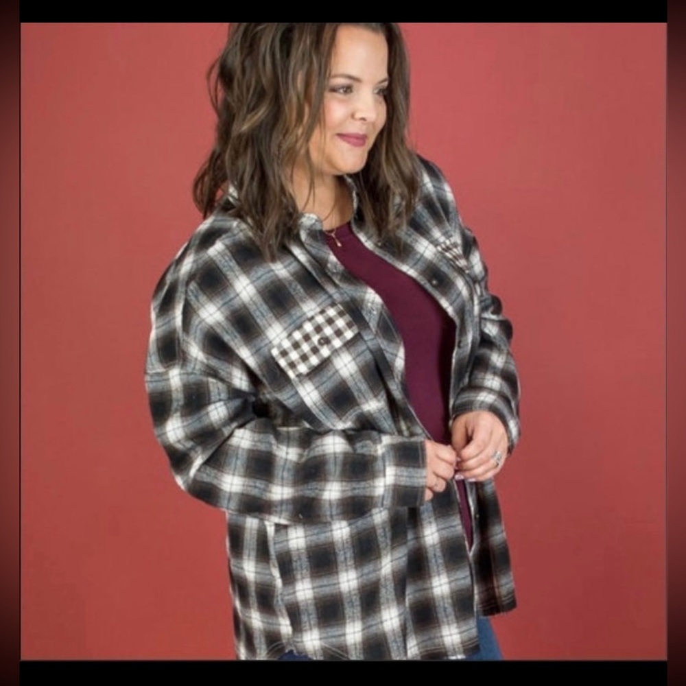 La Miel oversized flannel size large -New